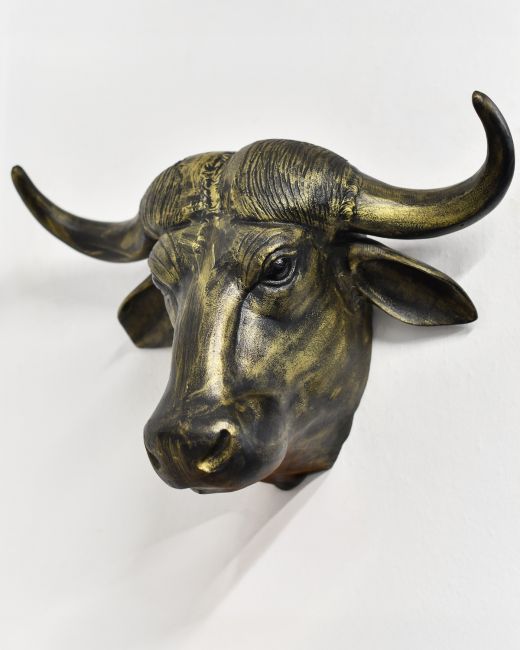 Black & Gold Buffalo Wall Bust Black & Gold Buffalo Wall Bust