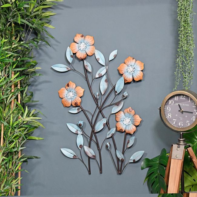 Frosted Leaf Wall Art on a Blue Wall Frosted Leaf Wall Art on a Blue Wall