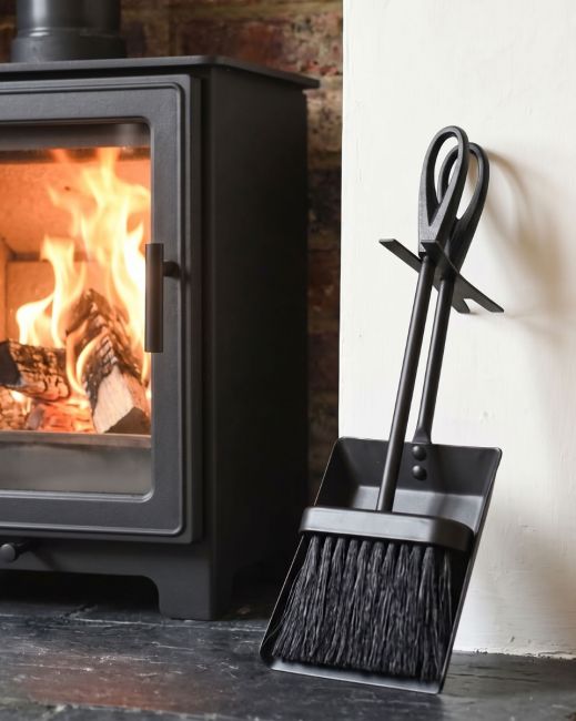 Contemporary Brush and Pan Set with Stand