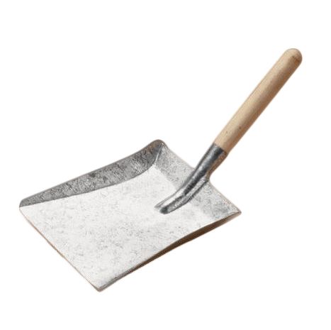 Galvanised Fireside Shovel With a Wooden Handle