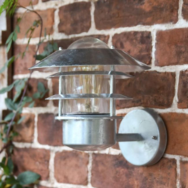 Galvanised Steel Nautical Outdoor Wall Light  Galvanised Steel Nautical Outdoor Wall Light