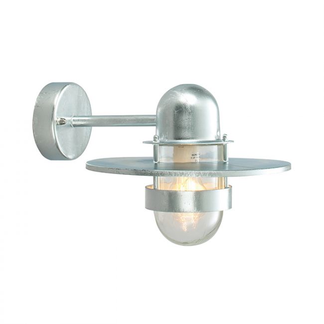 Galvanised Straight Bracket Top Fix Wall Light Galvanised Straight Bracket Top Fix Wall Light