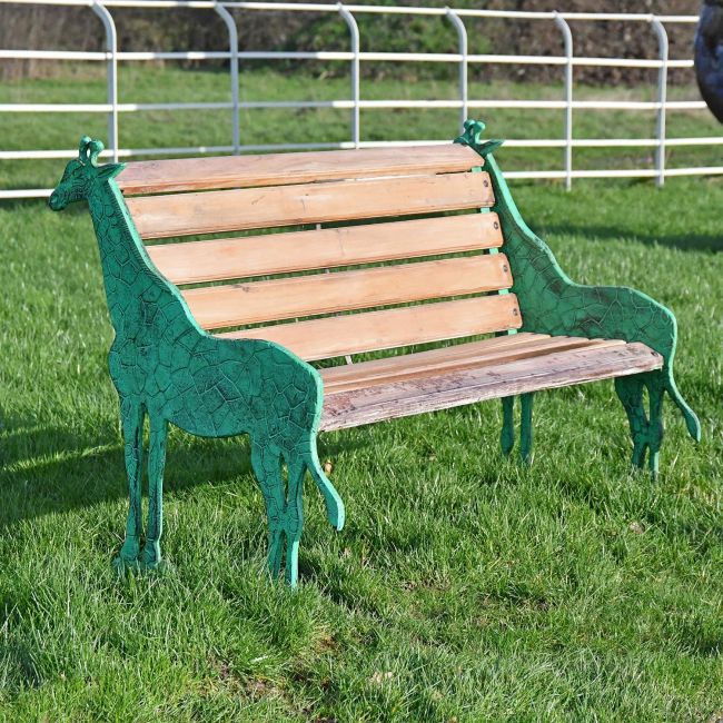 Vintage Look "Gambhira" Giraffe Garden Bench  Vintage Look "Gambhira" Giraffe Garden Bench