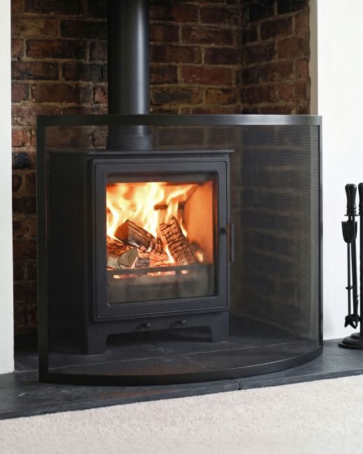 Square Image Of Black Contemporary Curved Single Panel Fire Guard Square Image Of Black Contemporary Curved Single Panel Fire Guard