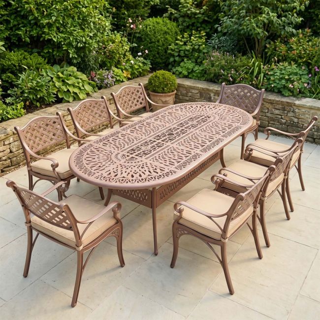 The "Tuscany" 8-Seater Outdoor Dining Set - Terracotta Digital Illustration The "Tuscany" 8-Seater Outdoor Dining Set - Terracotta Digital Illustration