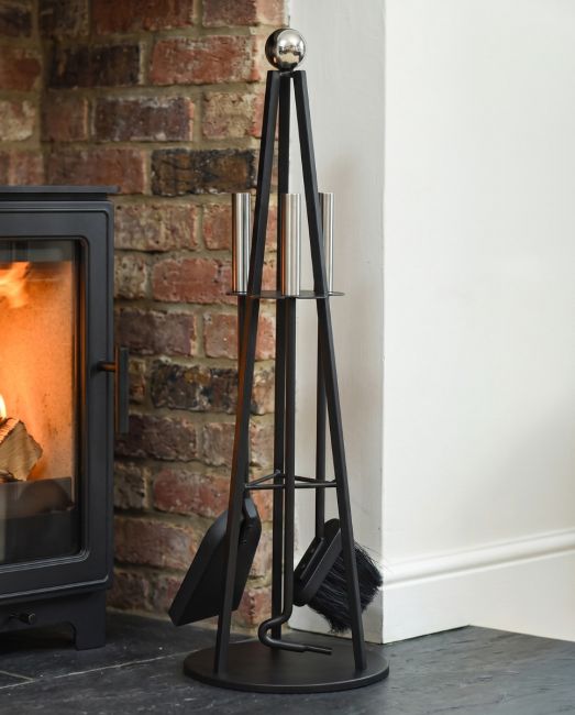 Black Contemporary Pyramid Companion Set In Situ