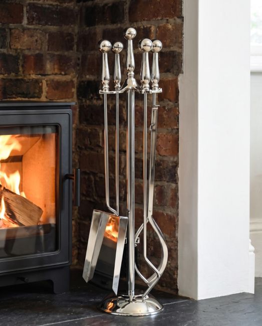 Polished Steel Traditional Companion Set 64cm Polished Steel Traditional Companion Set 64cm