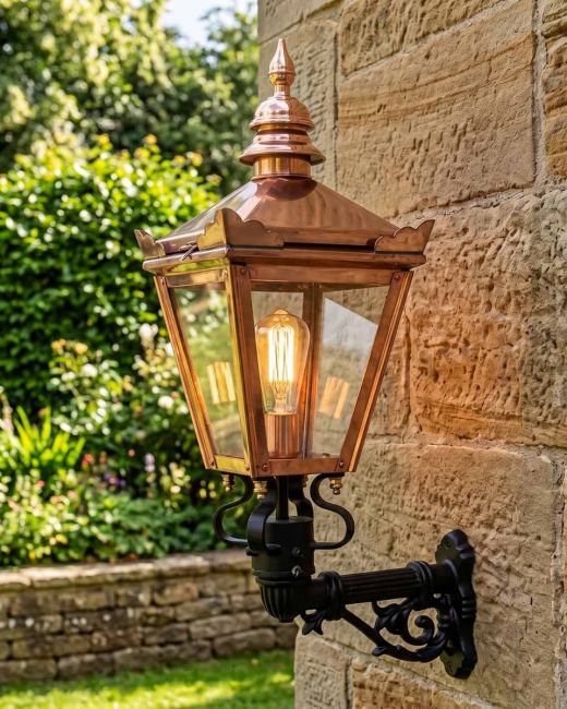 Copper Harrogate Wall Lantern on Bracket 69 x 27cm Digital Illustration Copper Harrogate Wall Lantern on Bracket 69 x 27cm Digital Illustration
