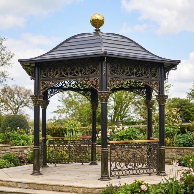 "The Versailles Temple" Ornate Solid Roof Garden Gazebo "The Versailles Temple" Ornate Solid Roof Garden Gazebo