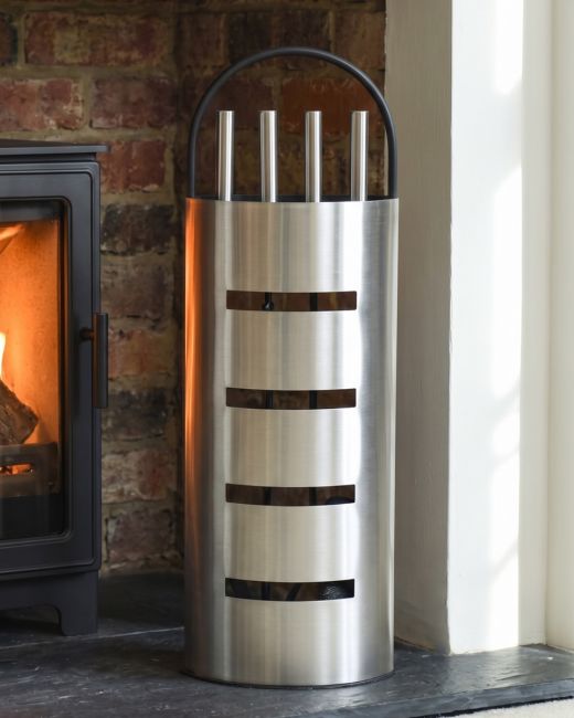Contemporary Brushed Steel Companion Set - 66cm