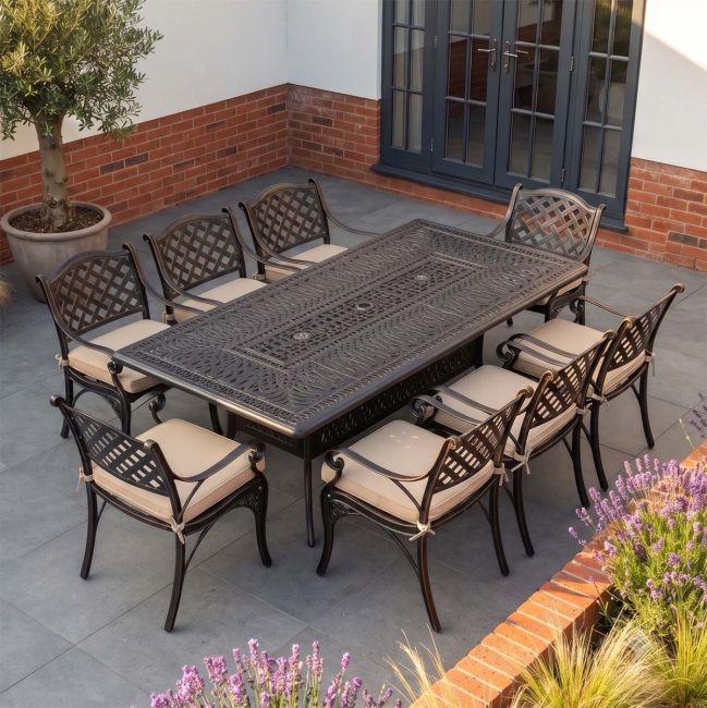 The "Sommelier" 8-Seater Outdoor Dining Set - Antique Copper Digital Illustration The "Sommelier" 8-Seater Outdoor Dining Set - Antique Copper Digital Illustration
