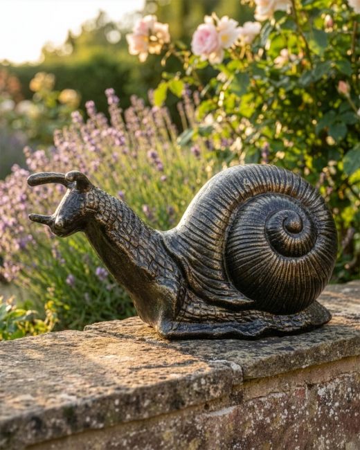 Giant Snail Garden Sculpture - Black and Gold Digital Illustration Giant Snail Garden Sculpture - Black and Gold Digital Illustration