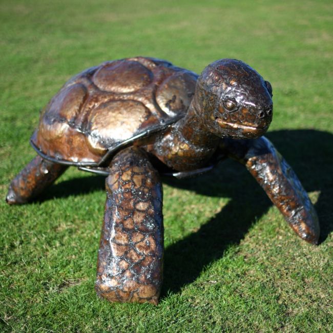 Giant Tortoise Sculpture Created From Recycled Metal