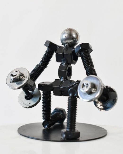 Recycled Metal Weight Training Sculpture