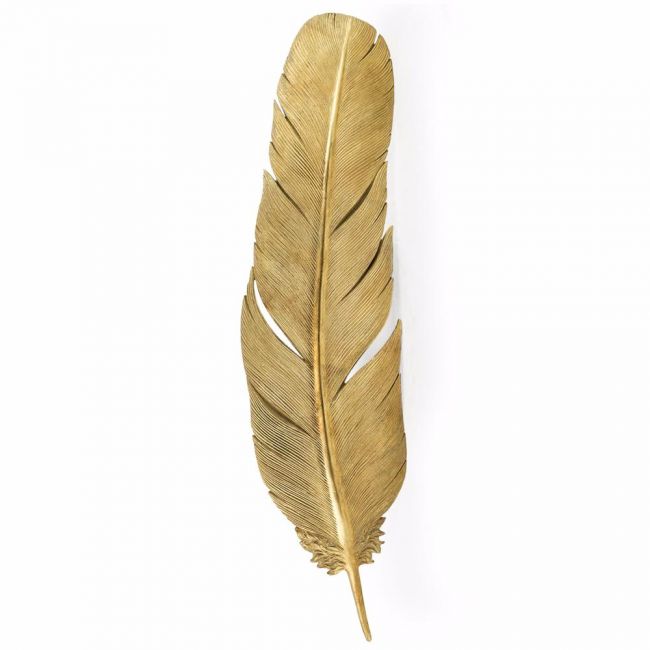 Feather Wall Art in a Gold Finish Feather Wall Art in a Gold Finish
