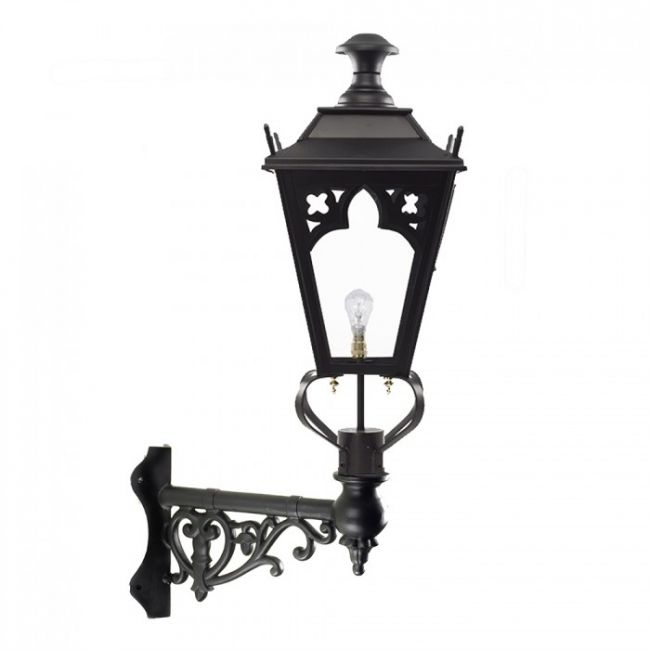 Gothic Style Lantern on an Ornate Corner Bracket Gothic Style Lantern on an Ornate Corner Bracket