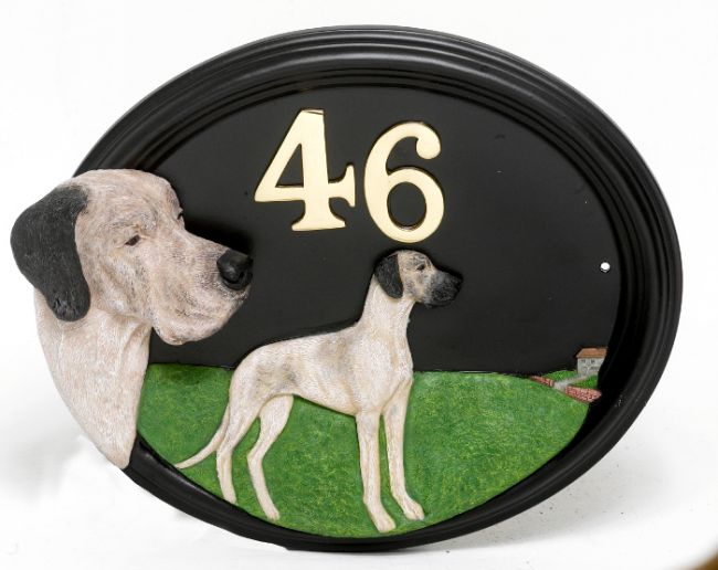 House Sign - Hand Painted - Great Dane House Sign - Hand Painted - Great Dane