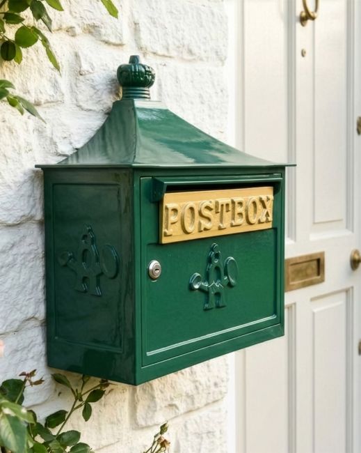 Green "The Suffolk" Post or Parcel Box digital illustration 