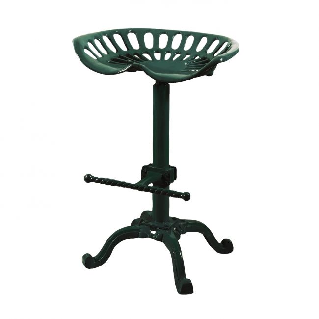 Iron Tractor Seat Finished In Green Iron Tractor Seat Finished In Green