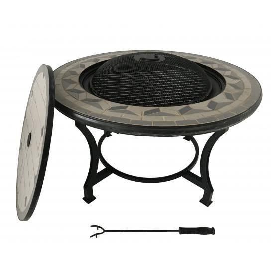 Mosaic Fire Pit Table in Grey Mosaic Fire Pit Table in Grey