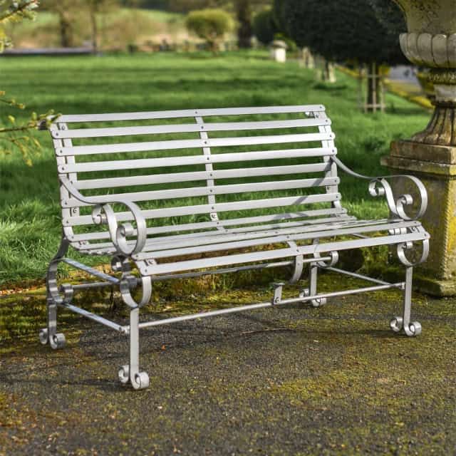 Grey Two Seater Park Bench - Thumbnail Grey Two Seater Park Bench - Thumbnail