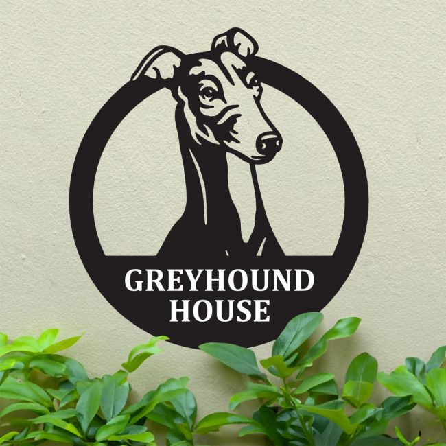 Steel Greyhound House Name Sign Steel Greyhound House Name Sign