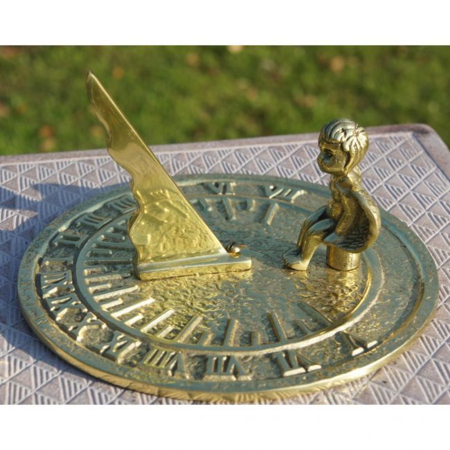Guardian Angel Sundial Finished in a Polished Brass