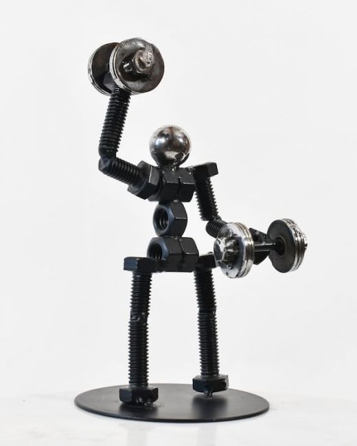 Recycled Metal Free Weight Sculpture Recycled Metal Free Weight Sculpture