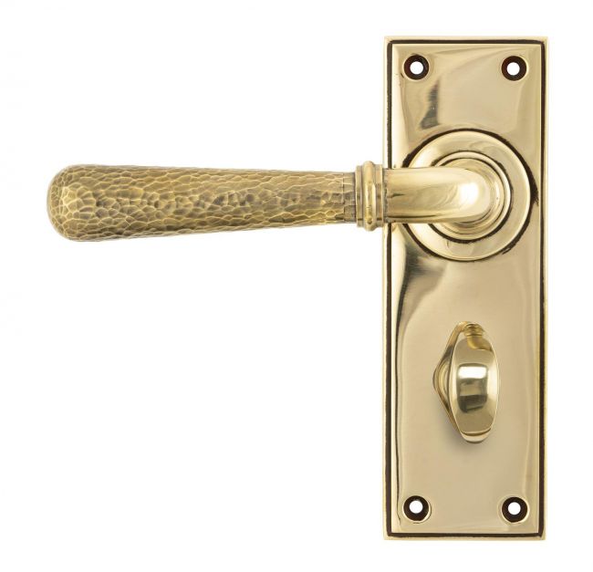 Hammered Aged Brass Lever Bathroom Door Handle Hammered Aged Brass Lever Bathroom Door Handle
