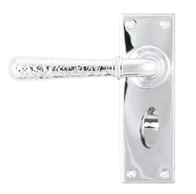 Hammered Bright Chrome Lever Bathroom Door Handle Hammered Bright Chrome Lever Bathroom Door Handle