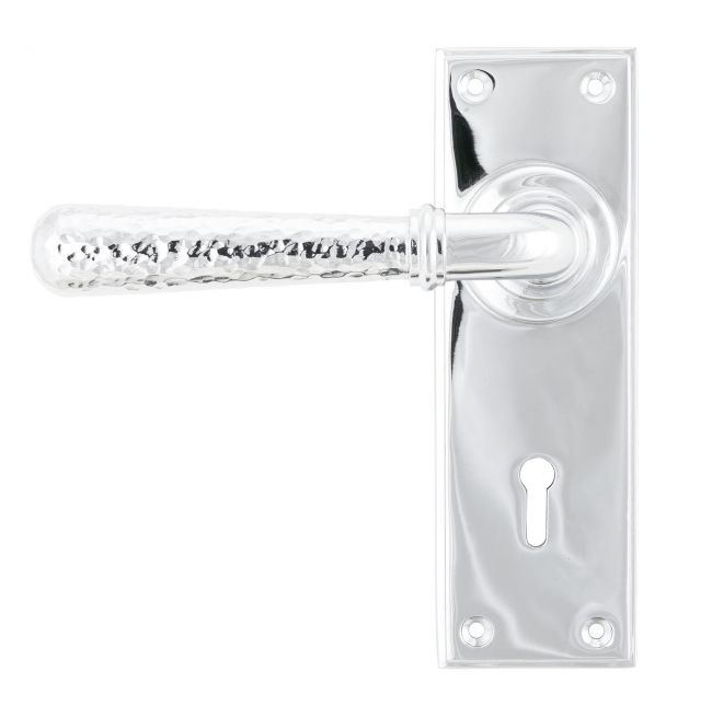 Hammered Bright Chrome Lever Lock Door Handle Hammered Bright Chrome Lever Lock Door Handle
