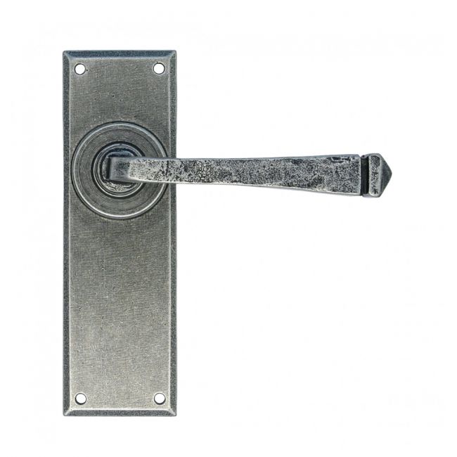 "Thornton" Hammered Pewter Contemporary Door Handles