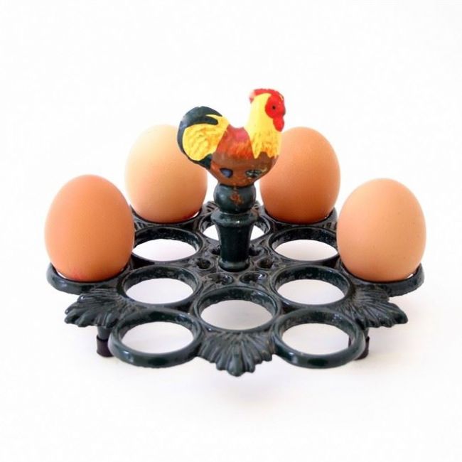 Hand Painted Rooster 12 Egg Holder
