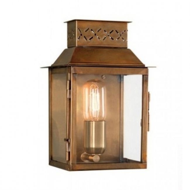 “Martellen Park” Vintage Half Wall Lantern Finished In a Polished Brass “Martellen Park” Vintage Half Wall Lantern Finished In a Polished Brass