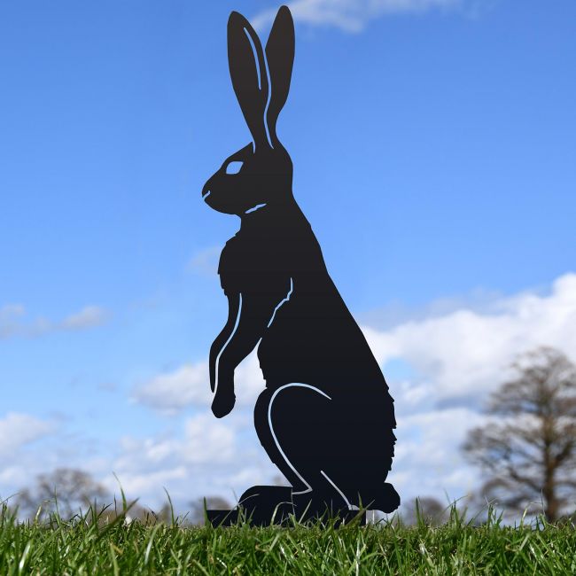 Hare on Hind Legs Silhouette in Situ Hare on Hind Legs Silhouette in Situ