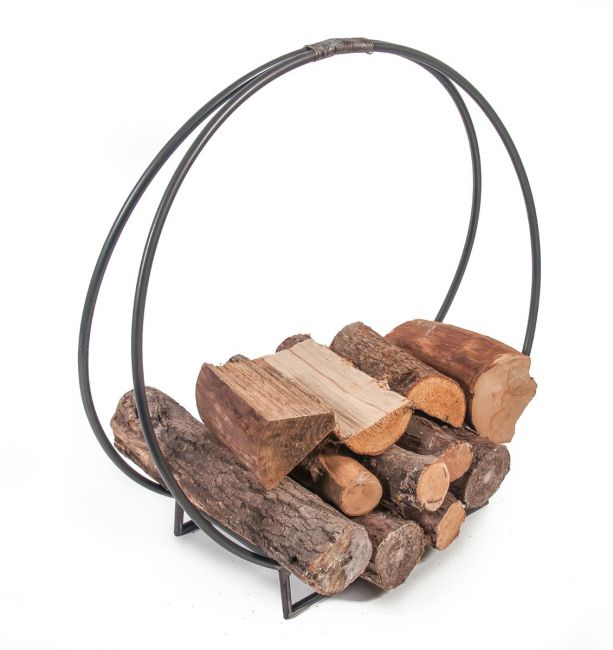 “Harewood Park” Contemporary Wrought Iron Log Holder in a Natural Iron Finish “Harewood Park” Contemporary Wrought Iron Log Holder in a Natural Iron Finish