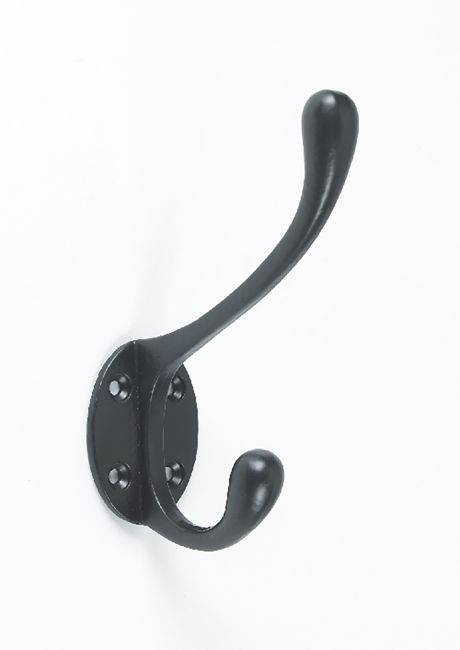 "Hastings" Iron Coat Hook in Black 