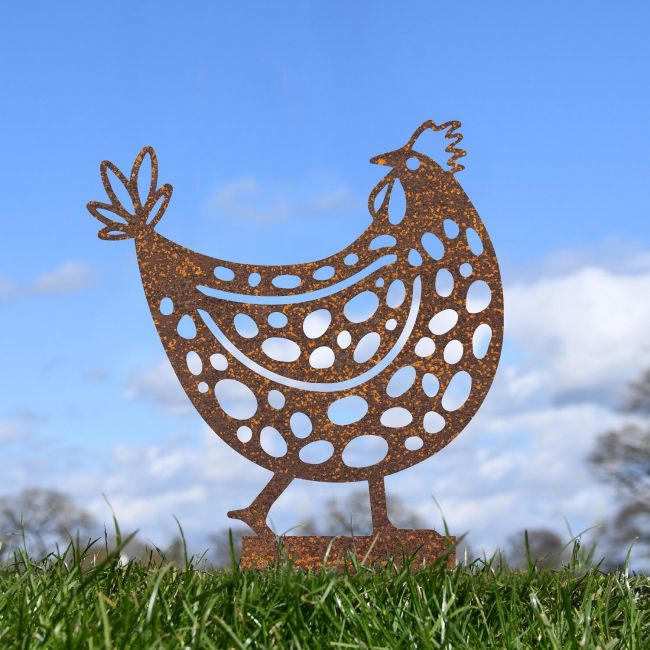 Rustic Clucking Spotted Hen Silhouette