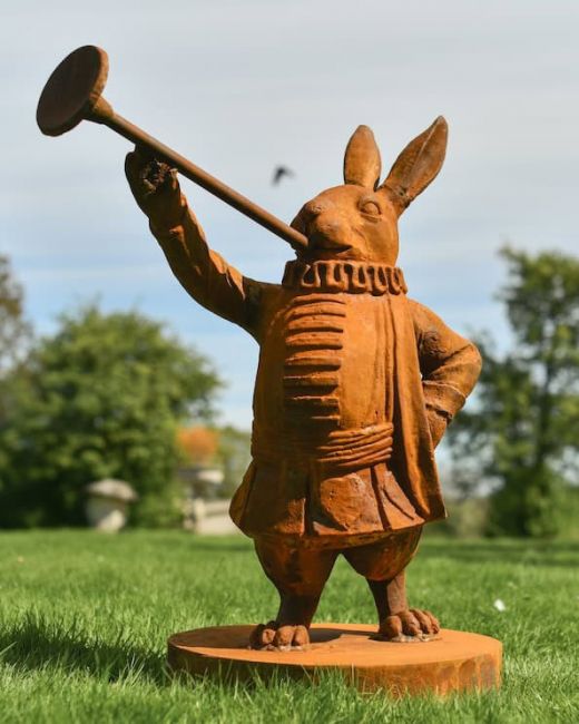 Cast Iron Heralding Hare Garden Statue Cast Iron Heralding Hare Garden Statue