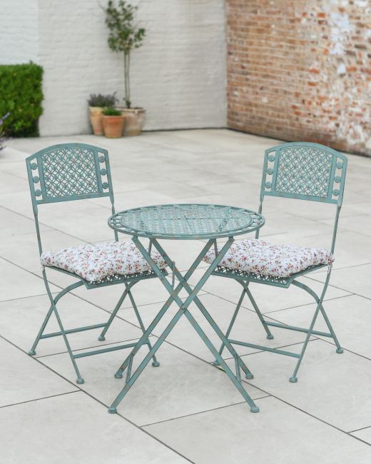 Heritage Teal "Greenbank" Two Seater Bistro Set Heritage Teal "Greenbank" Two Seater Bistro Set