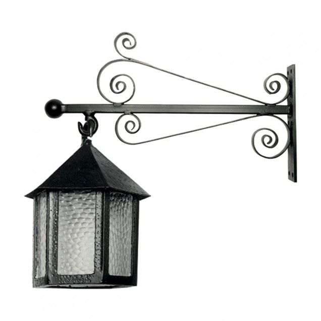 Hexagonal Iron Hanging Lantern With Bracket Hexagonal Iron Hanging Lantern With Bracket
