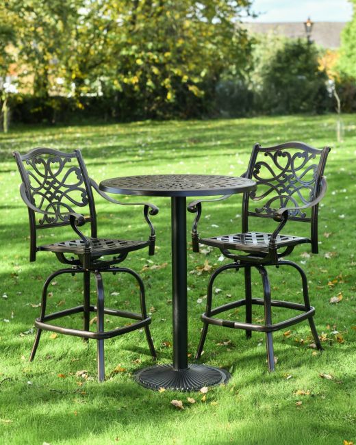 Antique Copper Finish Two Seater High Bistro Set