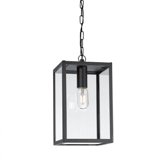 Hinton Contemporary Hanging Chain Lantern in Midnight Black Hinton Contemporary Hanging Chain Lantern in Midnight Black