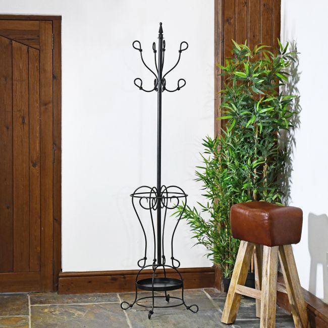 Black Hallway Butler Hat & Coat Stand Black Hallway Butler Hat & Coat Stand