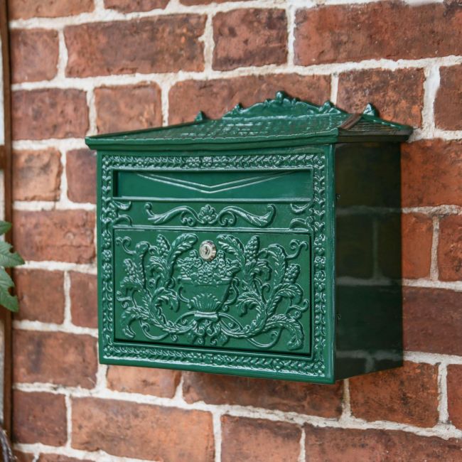 "Horncastle Abbey" Green Wall Mounted Post Box "Horncastle Abbey" Green Wall Mounted Post Box