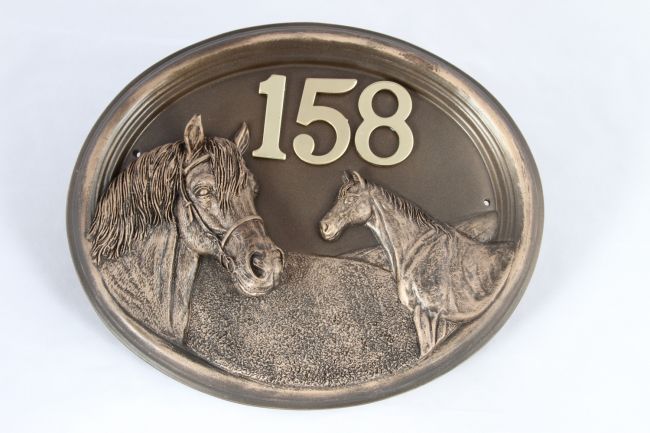 "Sanshire Stallion" Horse Number Sign Bronze "Sanshire Stallion" Horse Number Sign Bronze