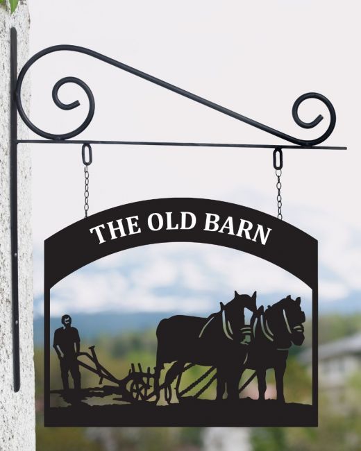 Horse & Plough House Sign & Bracket