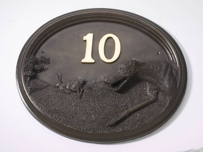 House Number - Bronze Finish - Greyhound - House Sign House Number - Bronze Finish - Greyhound - House Sign