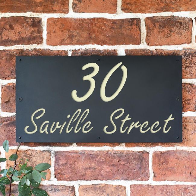 "Saville" House Sign Finished in Cream