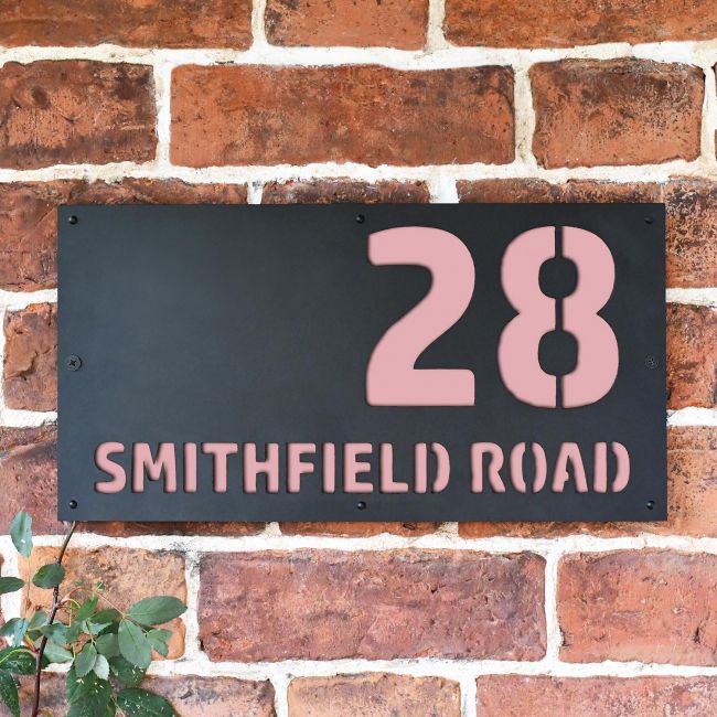 "Smithfield" House Sign Finished in a Light Pink